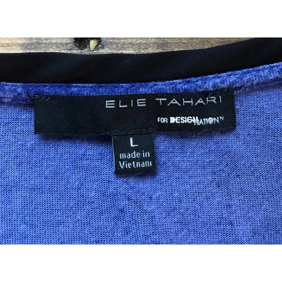 Elie Tahari Rayon/Poly Short Sleeve Top Size L - Picture 8 of 9